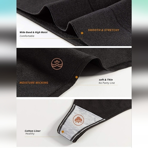 NWT set of 6 Grankee seamless breathable high-waisted no seam thong panties - Picture 3 of 9